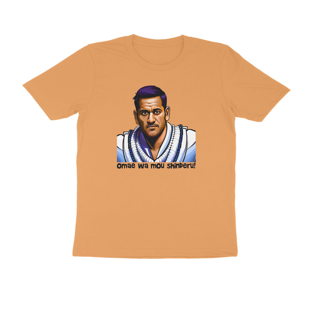 Half-Sleeve Round Neck T-Shirt β Cricket -Dhoni - Omae Wa Mou Shinderu