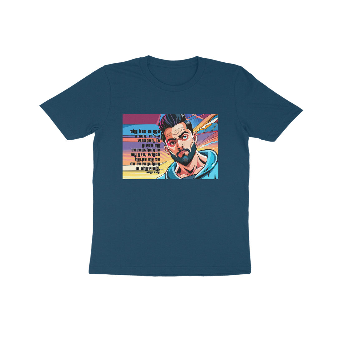 Kids' Half Sleeve Round Neck T-shirt β Crickter -virat kholi