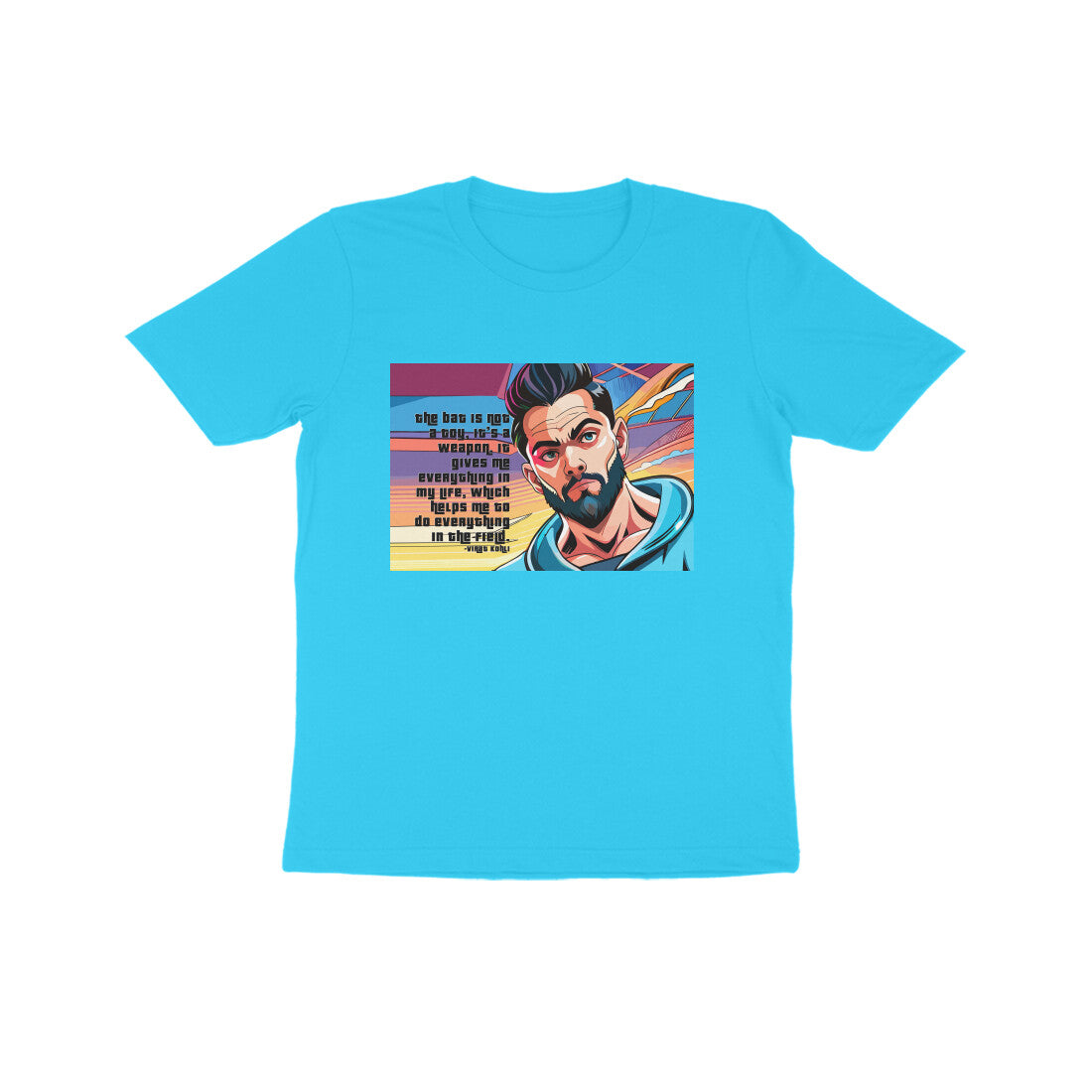 Kids' Half Sleeve Round Neck T-shirt β Crickter -virat kholi