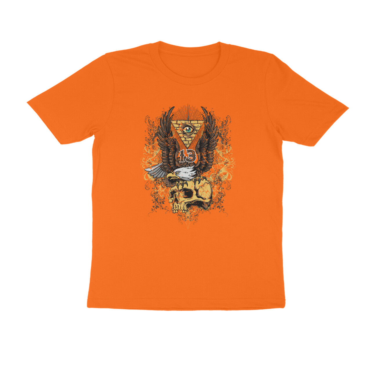 Half Sleeve Round Neck T-Shirt β All seeing Eagle Eye 1 puraidoprints