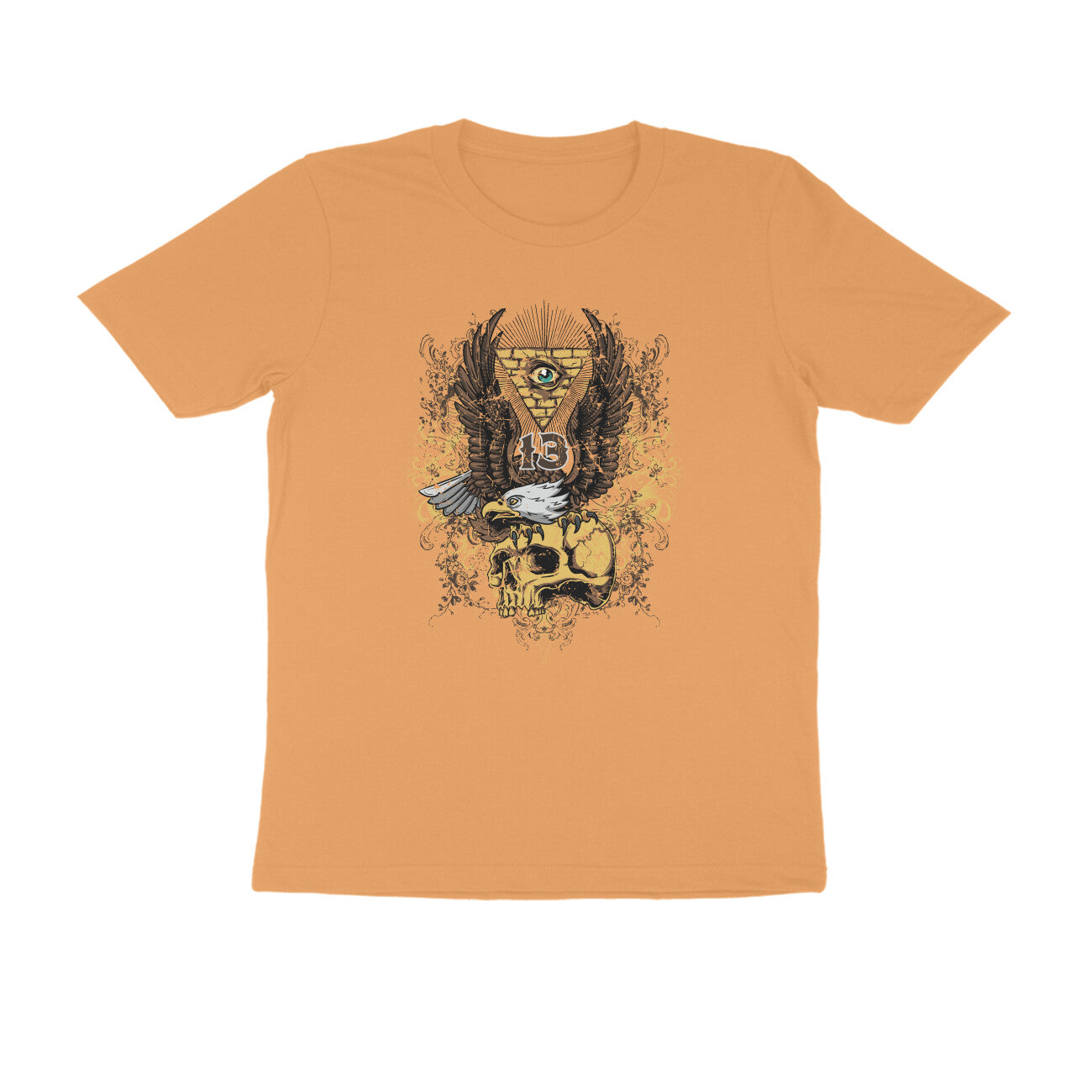 Half Sleeve Round Neck T-Shirt β All seeing Eagle Eye 1 puraidoprints