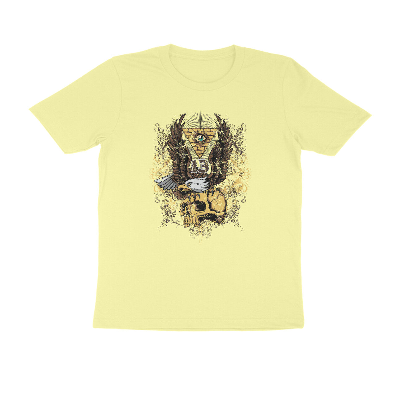 Half Sleeve Round Neck T-Shirt β All seeing Eagle Eye 1 puraidoprints