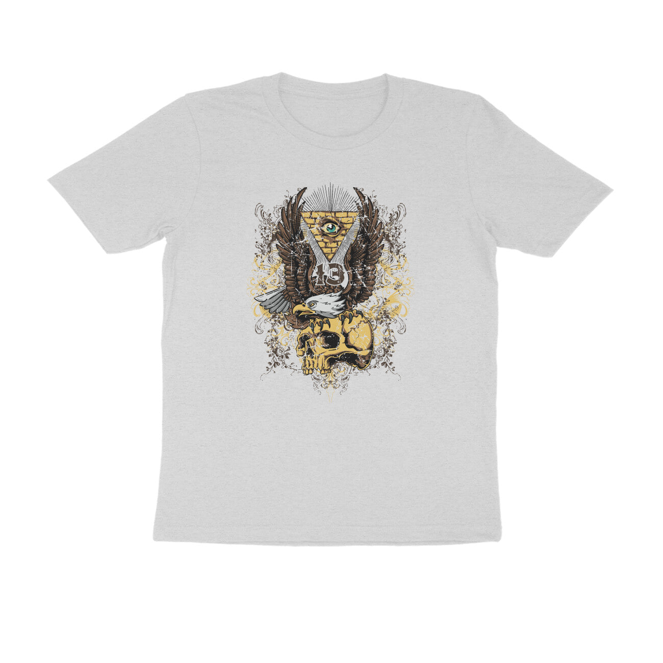 Half Sleeve Round Neck T-Shirt β All seeing Eagle Eye 1 puraidoprints