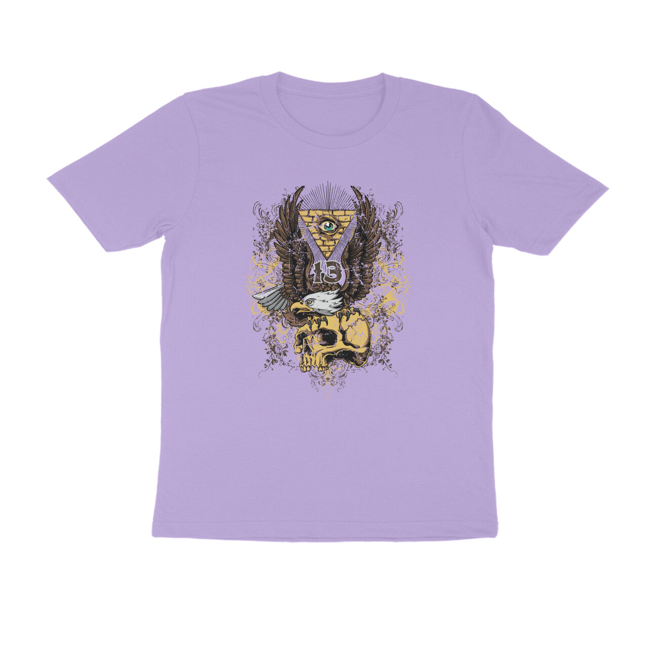 Half Sleeve Round Neck T-Shirt β All seeing Eagle Eye 1 puraidoprints