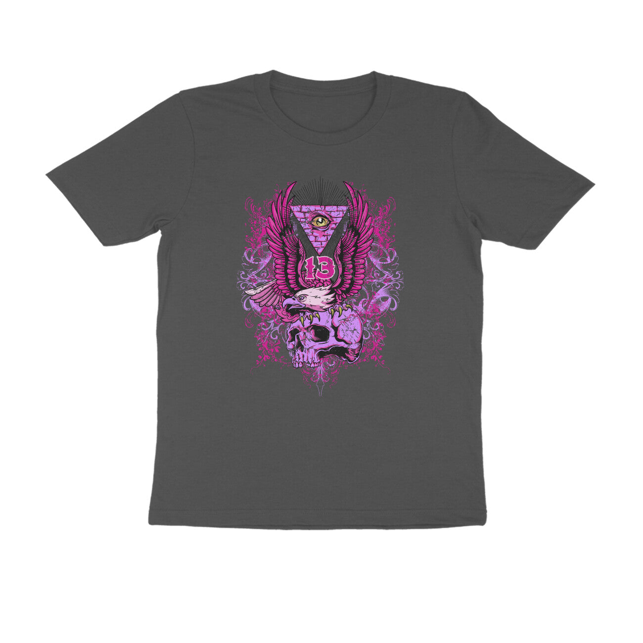 Half Sleeve Round Neck T-Shirt β All seeing Eagle Eye 2 puraidoprints