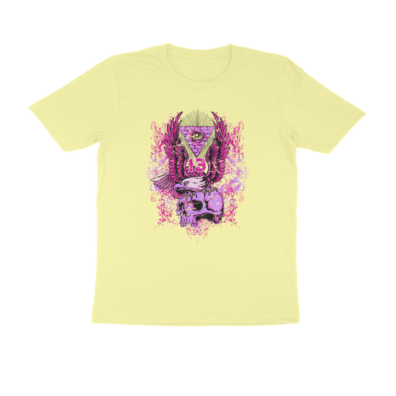 Half Sleeve Round Neck T-Shirt β All seeing Eagle Eye 2 puraidoprints