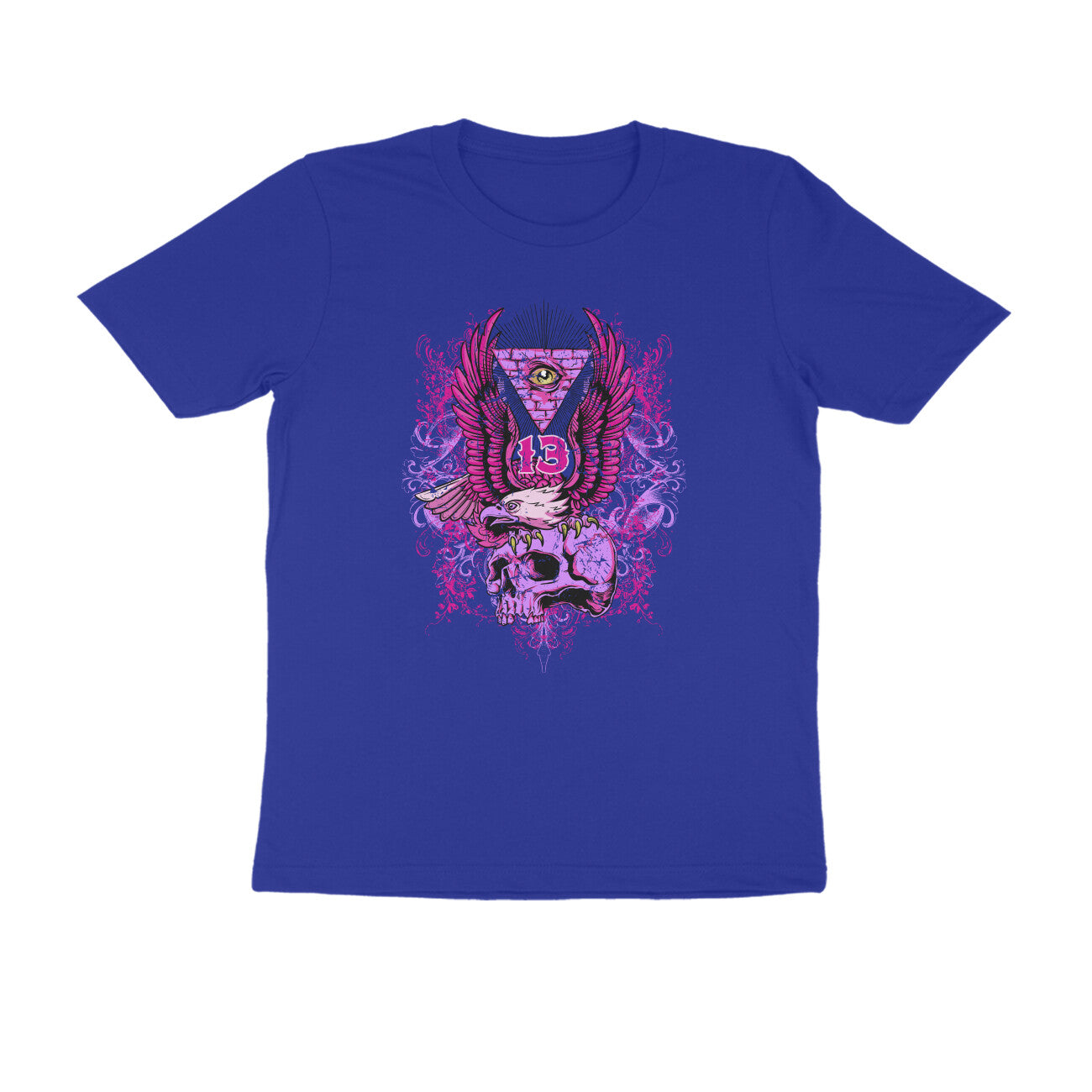Half Sleeve Round Neck T-Shirt β All seeing Eagle Eye 2 puraidoprints