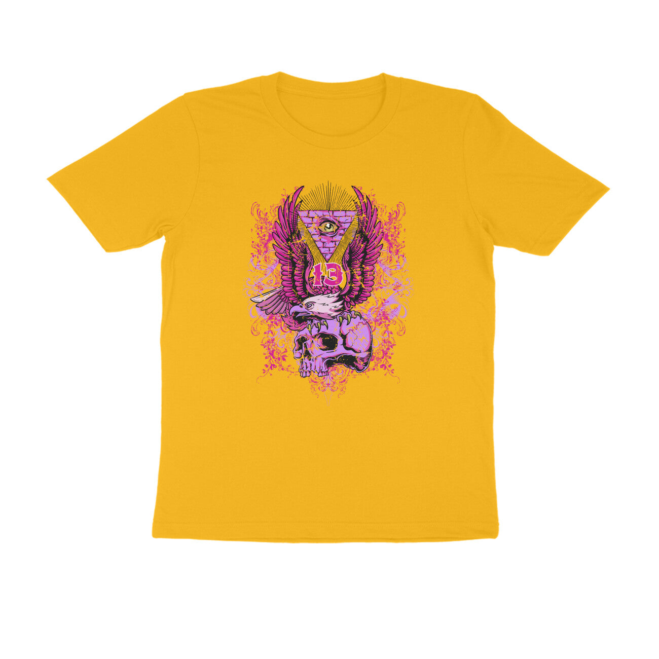 Half Sleeve Round Neck T-Shirt β All seeing Eagle Eye 2 puraidoprints