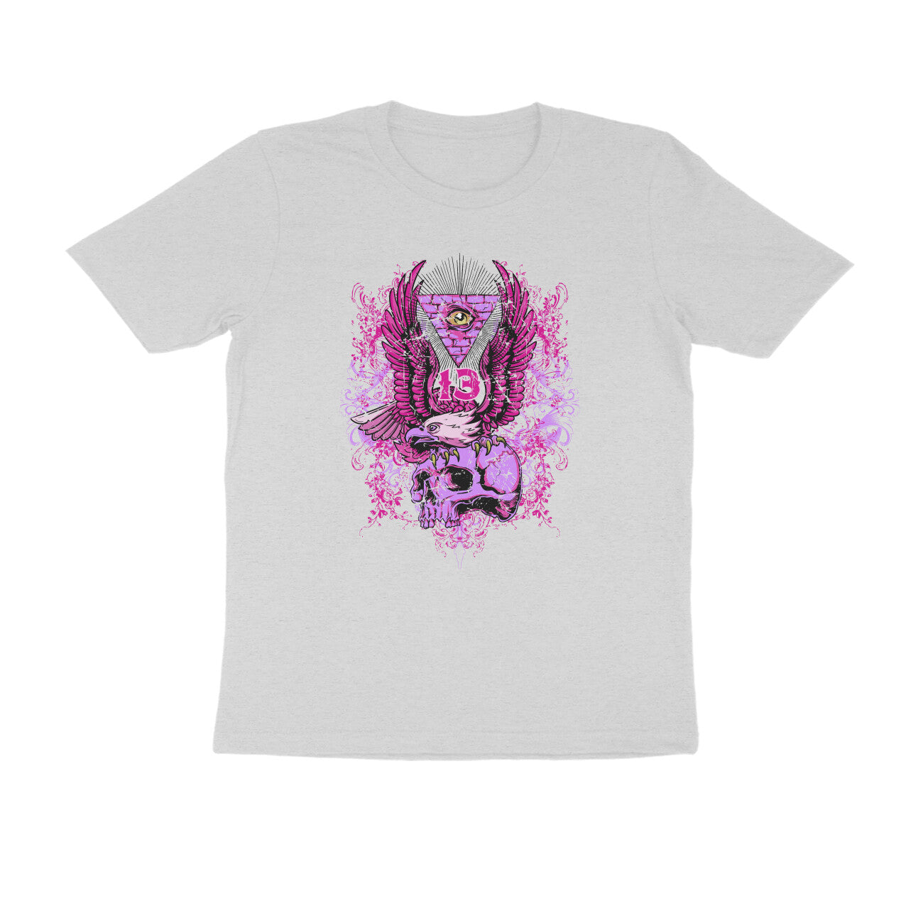 Half Sleeve Round Neck T-Shirt β All seeing Eagle Eye 2 puraidoprints