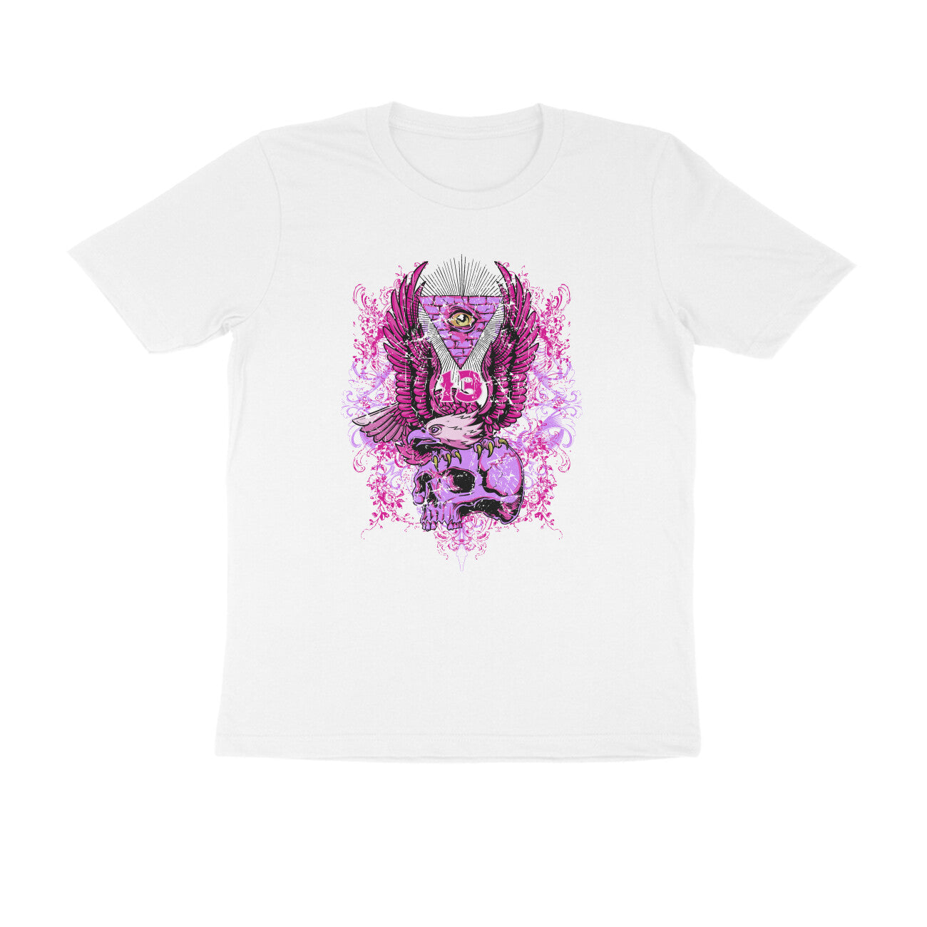 Half Sleeve Round Neck T-Shirt β All seeing Eagle Eye 2 puraidoprints
