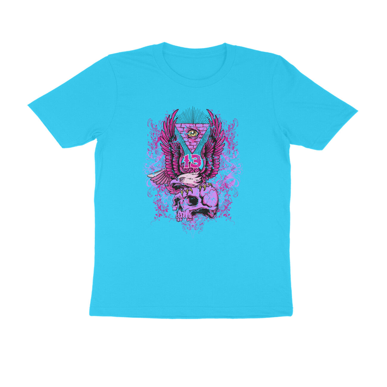 Half Sleeve Round Neck T-Shirt β All seeing Eagle Eye 2 puraidoprints