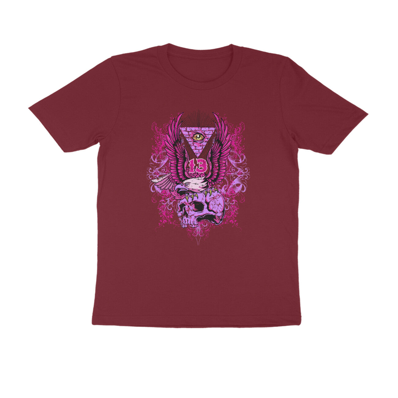 Half Sleeve Round Neck T-Shirt β All seeing Eagle Eye 2 puraidoprints
