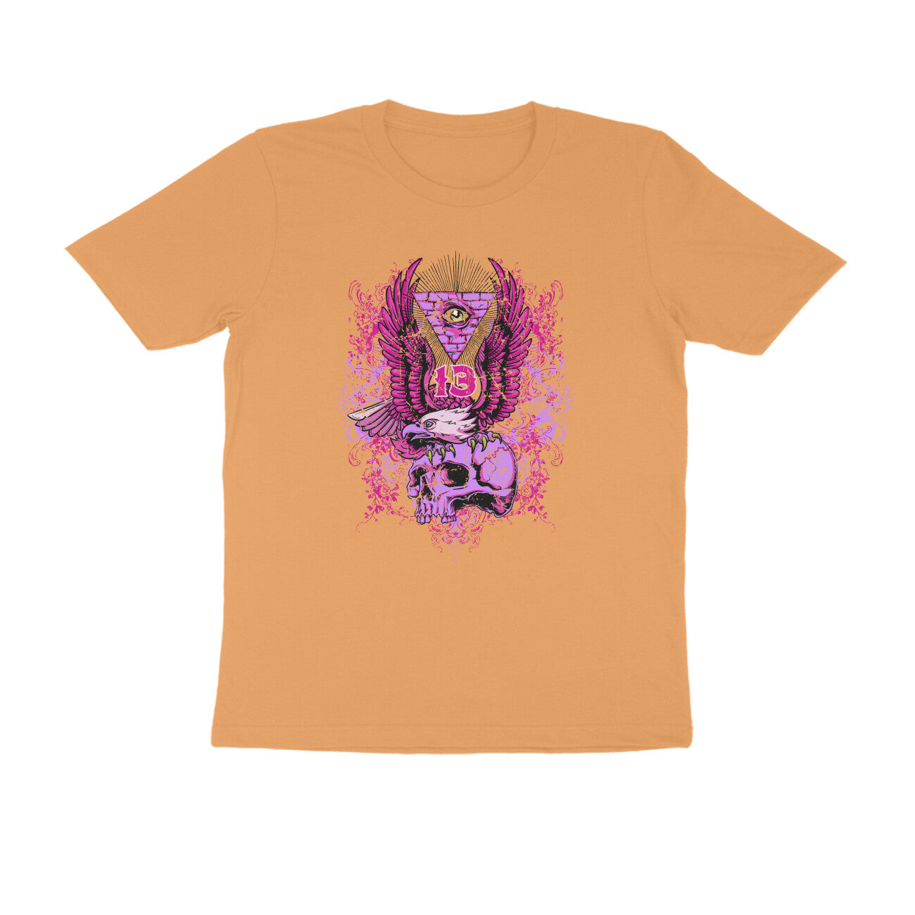 Half Sleeve Round Neck T-Shirt β All seeing Eagle Eye 2 puraidoprints