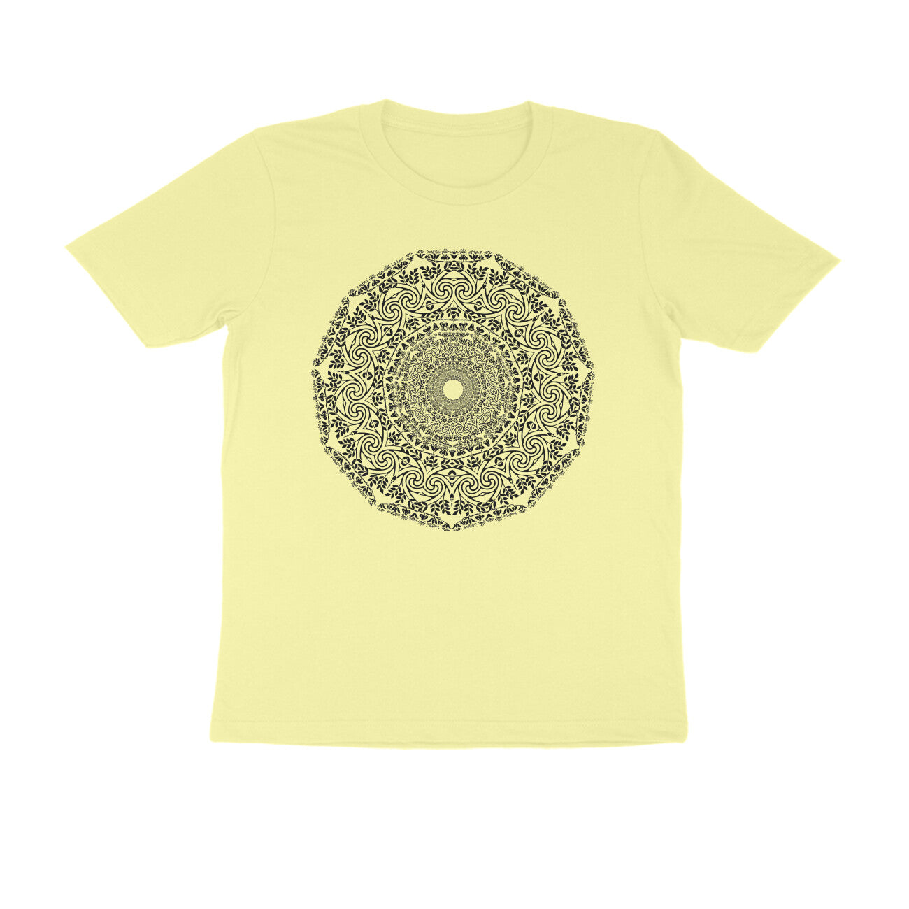 Half Sleeve Round Neck T-Shirt β Black Mandala 4 puraidoprints