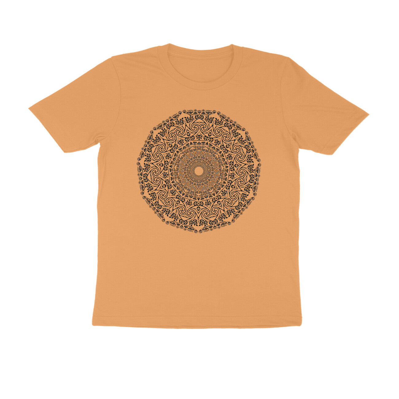 Half Sleeve Round Neck T-Shirt β Black Mandala 4 puraidoprints