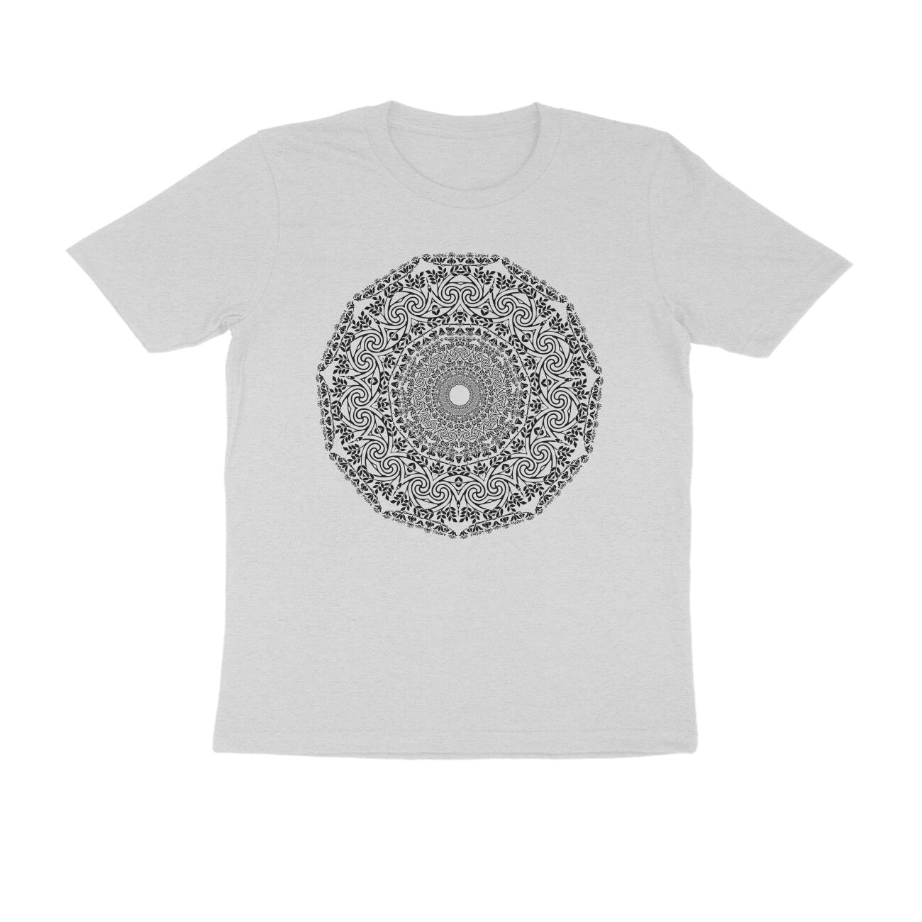 Half Sleeve Round Neck T-Shirt β Black Mandala 4 puraidoprints