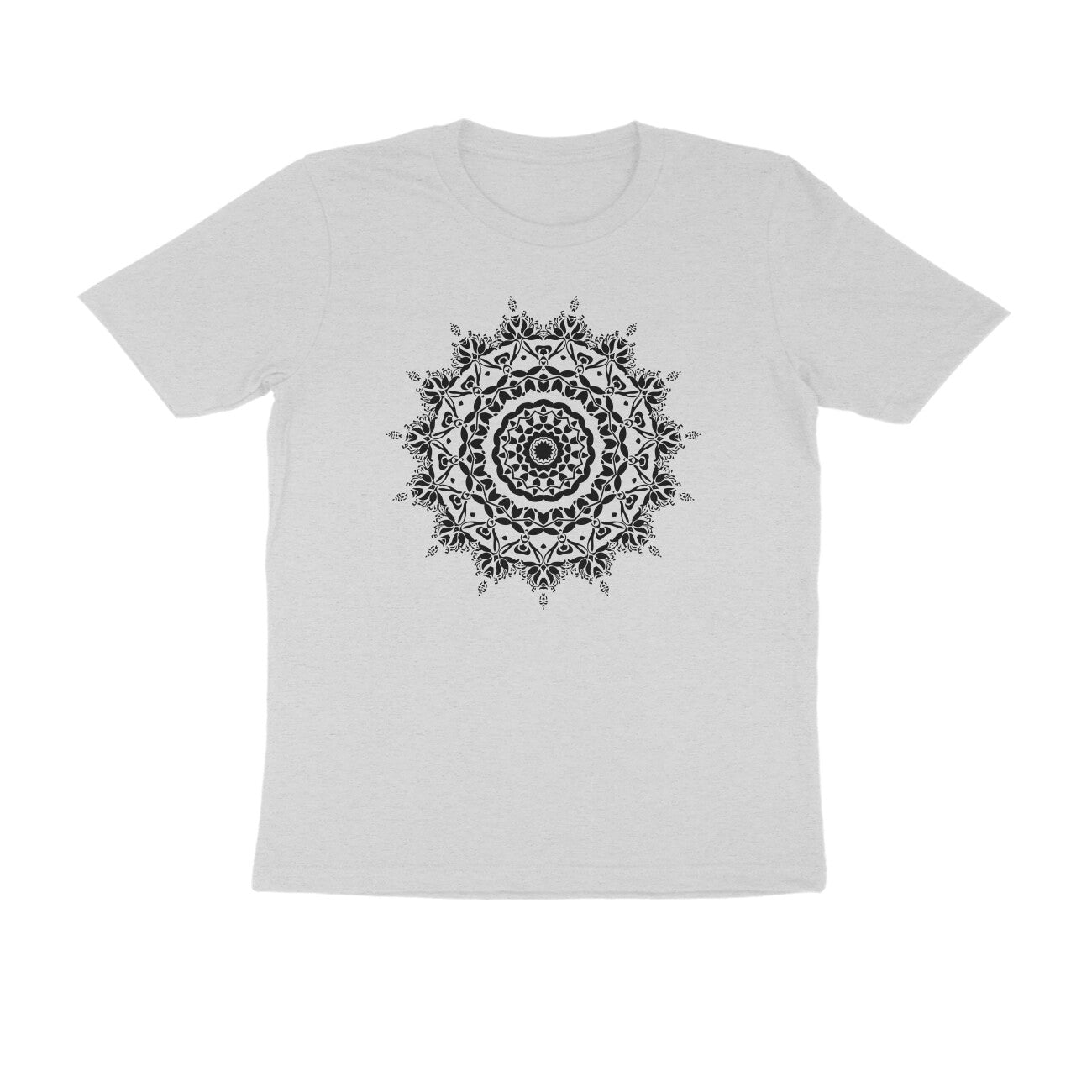 Half Sleeve Round Neck T-Shirt β Black Mandala 5 puraidoprints