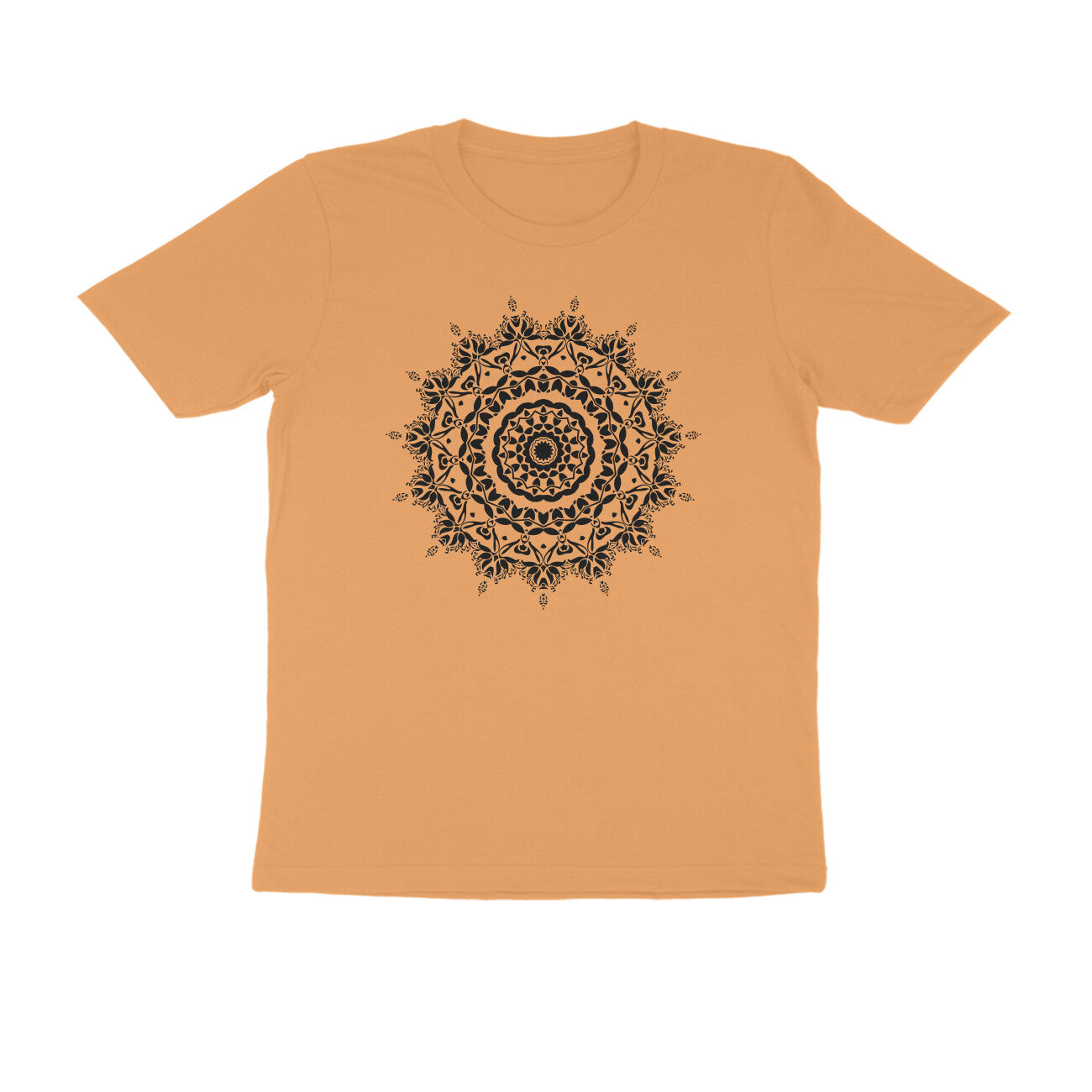 Half Sleeve Round Neck T-Shirt β Black Mandala 5 puraidoprints