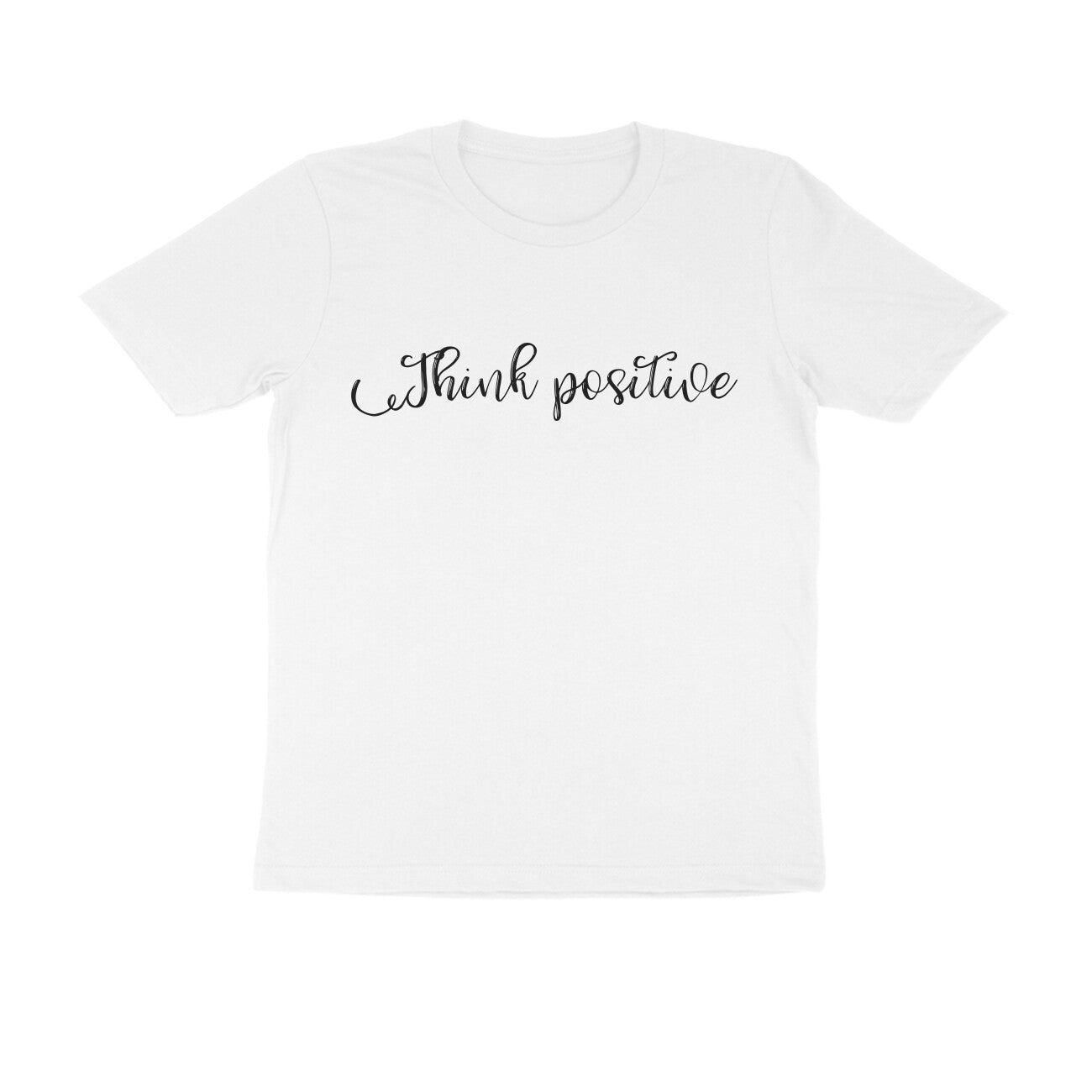 Half Sleeve Round Neck T-Shirt β Black text -Think positive puraidoprints