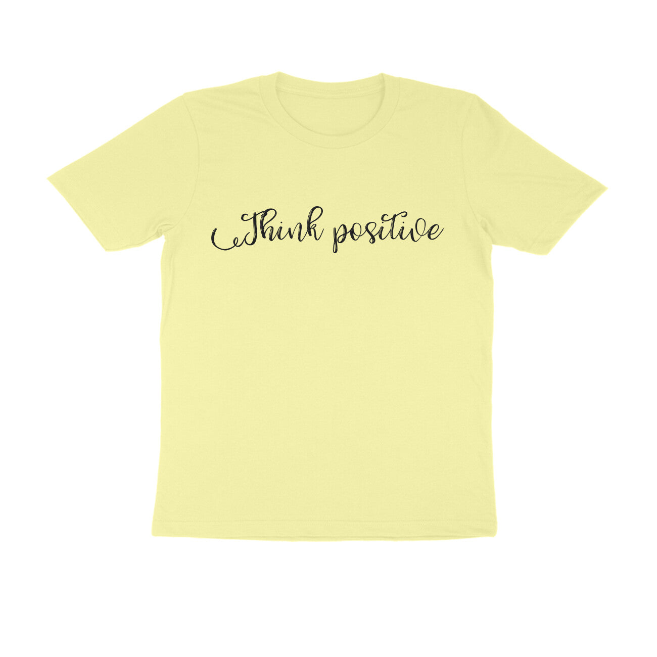 Half Sleeve Round Neck T-Shirt β Black text -Think positive puraidoprints