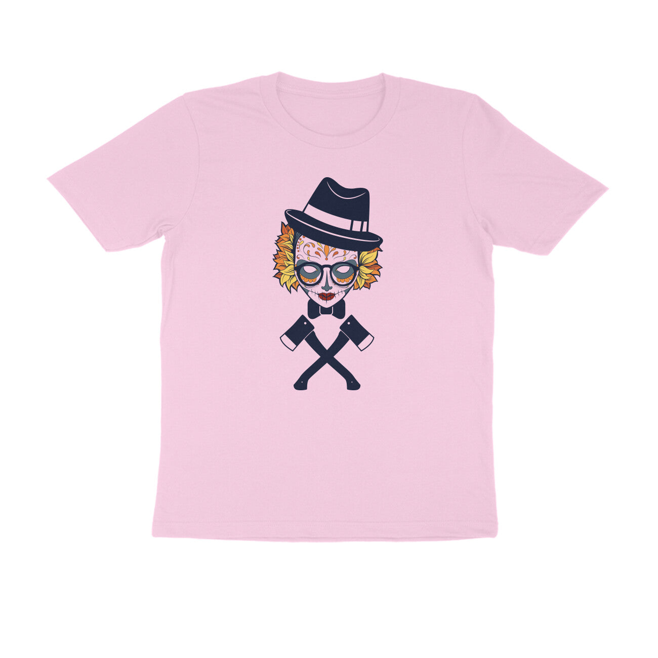 Half Sleeve Round Neck T-Shirt β Carnival mask 3 puraidoprints