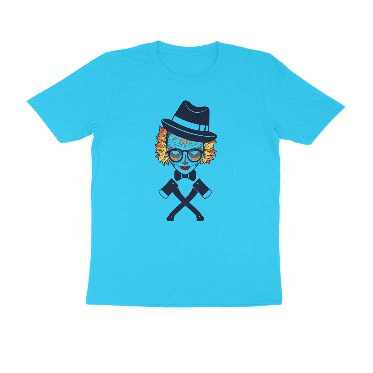 Half Sleeve Round Neck T-Shirt β Carnival mask 3 puraidoprints