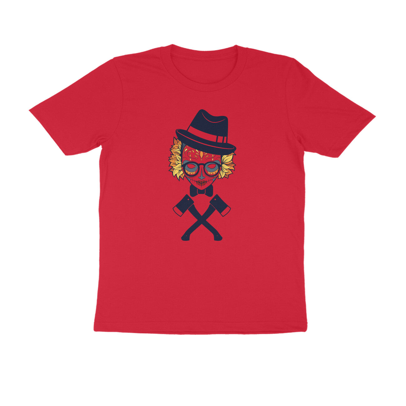 Half Sleeve Round Neck T-Shirt β Carnival mask 3 puraidoprints