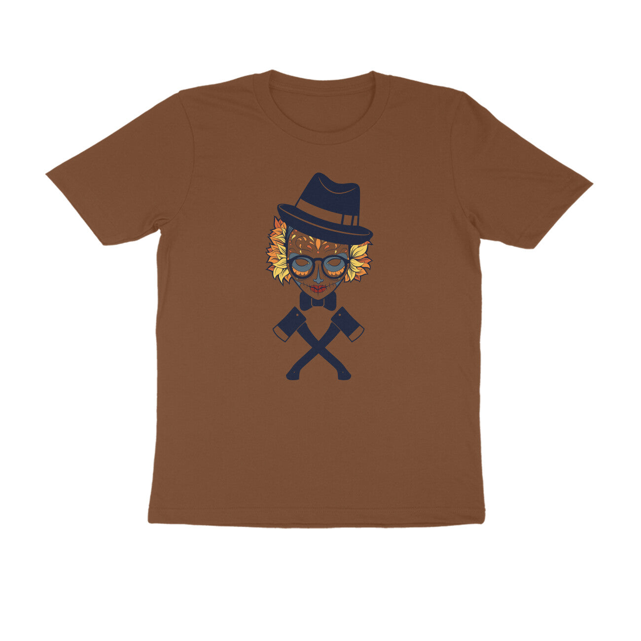 Half Sleeve Round Neck T-Shirt β Carnival mask 3 puraidoprints