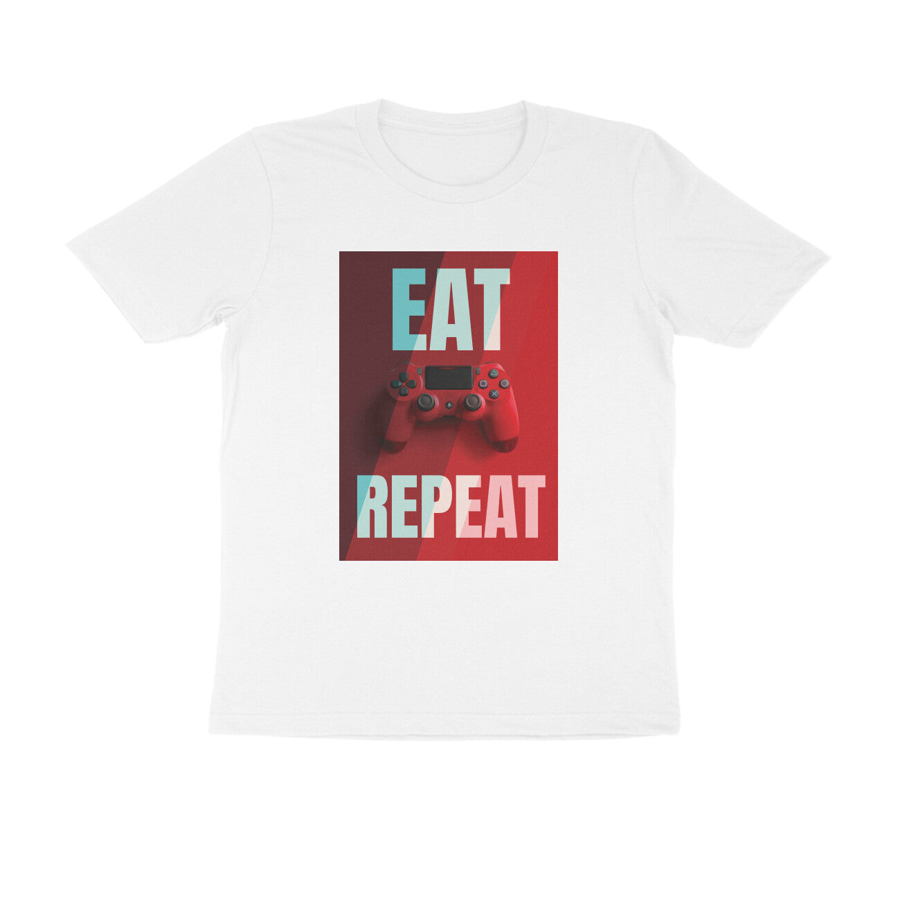Half Sleeve Round Neck T-Shirt β Eat Game Repeat puraidoprints