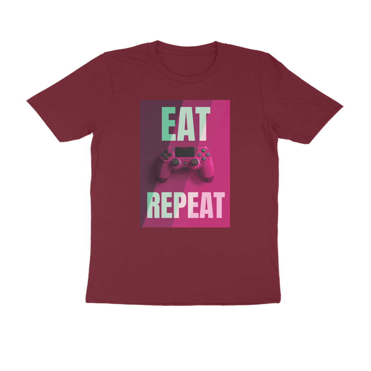 Half Sleeve Round Neck T-Shirt β Eat Game Repeat puraidoprints