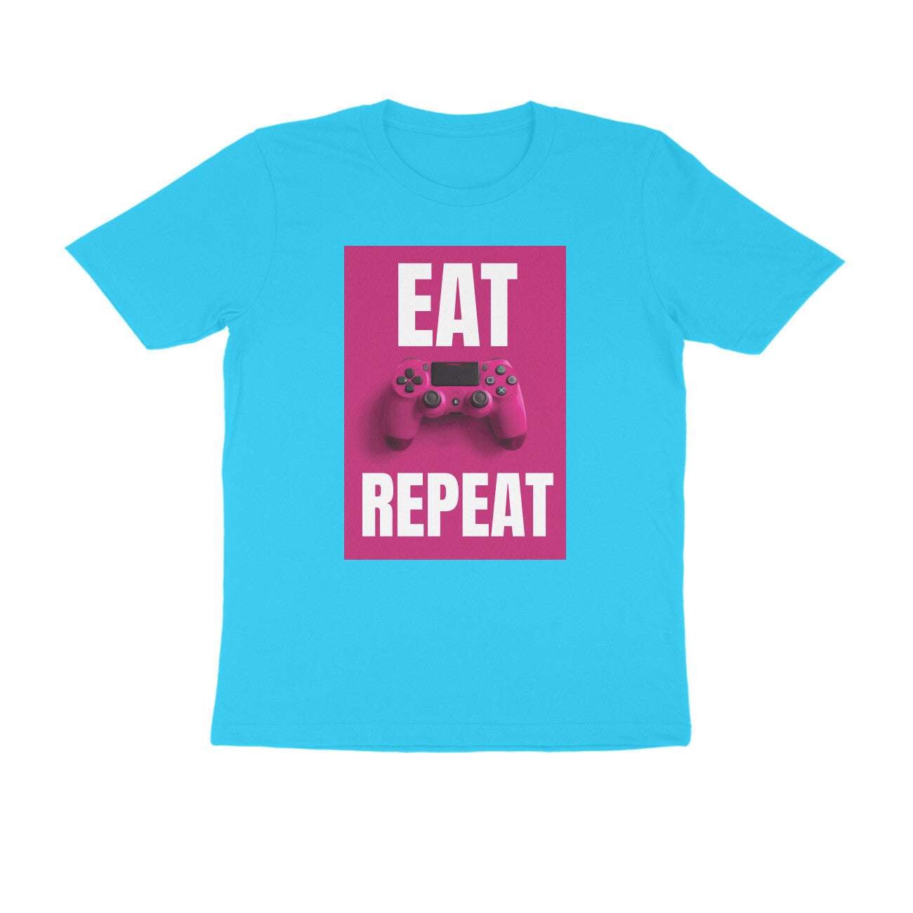 Half Sleeve Round Neck T-Shirt β Eat Game Repeat puraidoprints