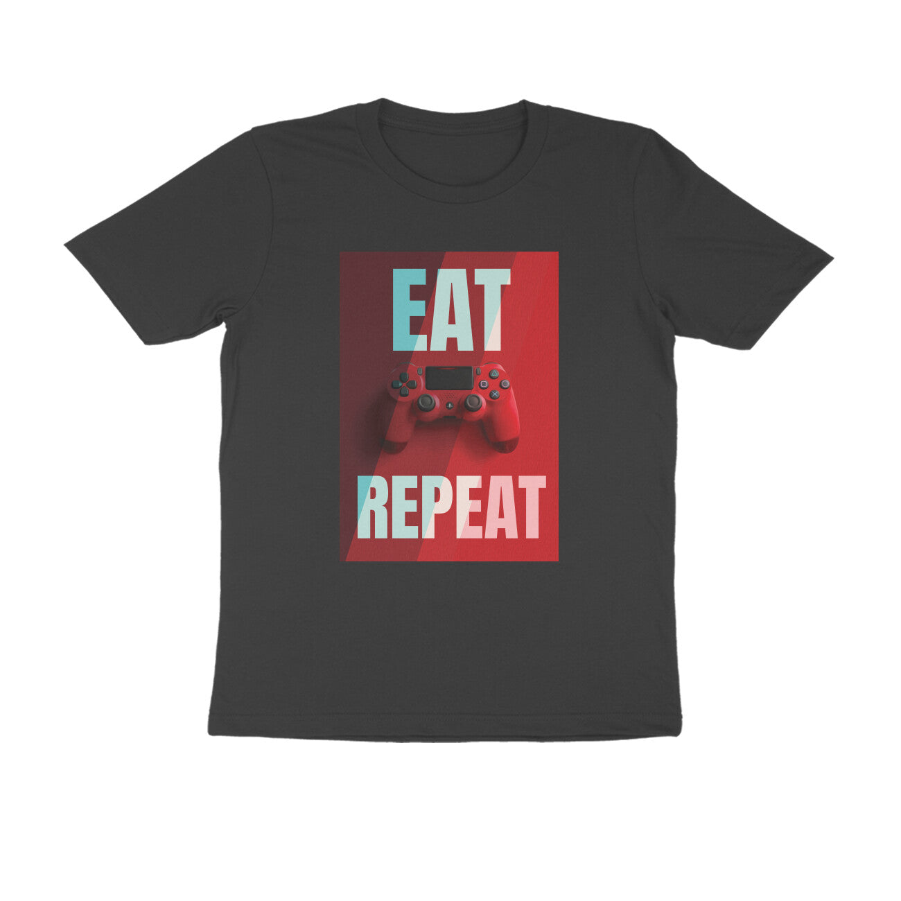 Half Sleeve Round Neck T-Shirt β Eat Game Repeat puraidoprints