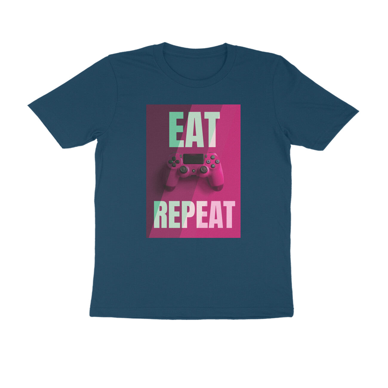 Half Sleeve Round Neck T-Shirt β Eat Game Repeat puraidoprints