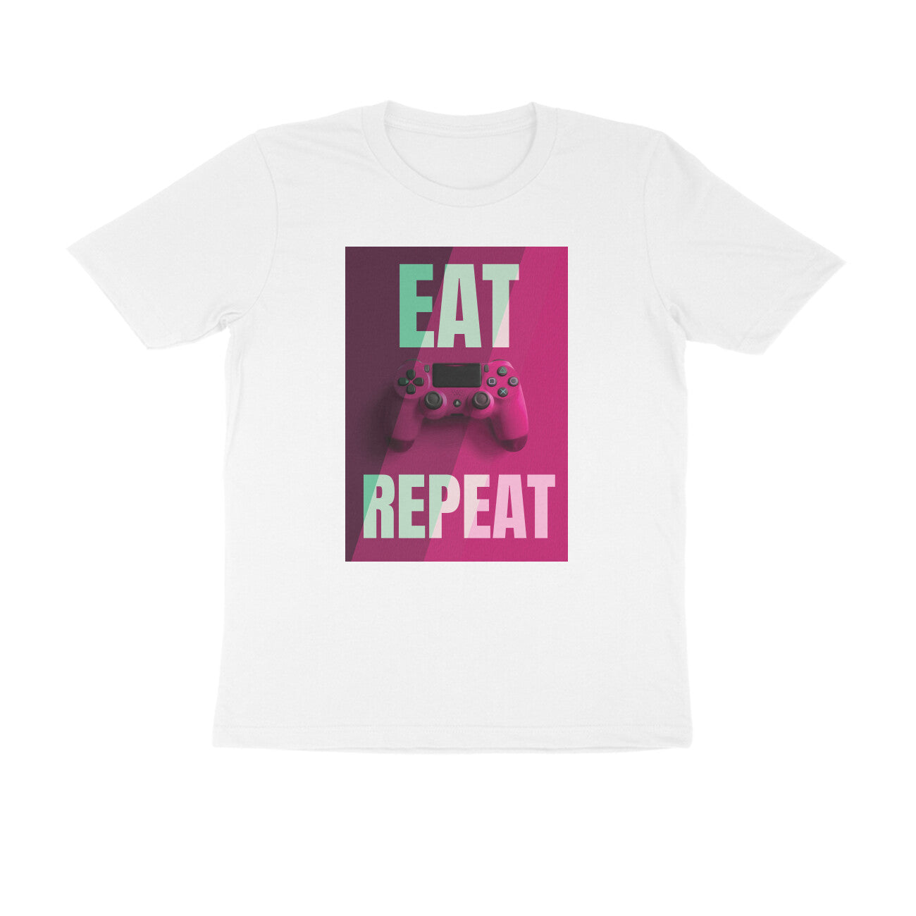 Half Sleeve Round Neck T-Shirt β Eat Game Repeat puraidoprints