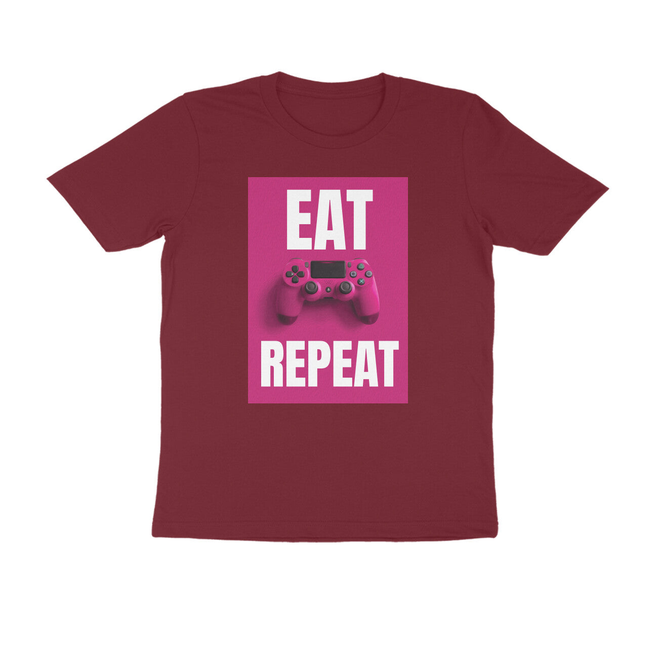 Half Sleeve Round Neck T-Shirt β Eat Game Repeat puraidoprints