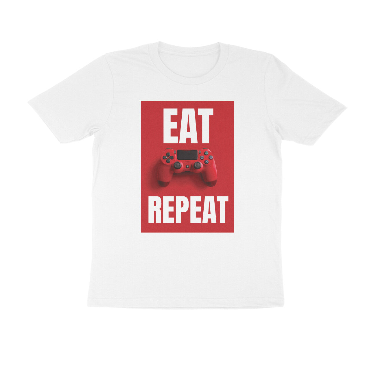 Half Sleeve Round Neck T-Shirt β Eat Game Repeat puraidoprints