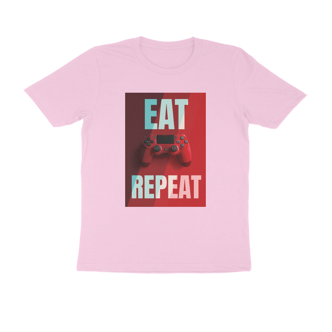Half Sleeve Round Neck T-Shirt β Eat Game Repeat puraidoprints
