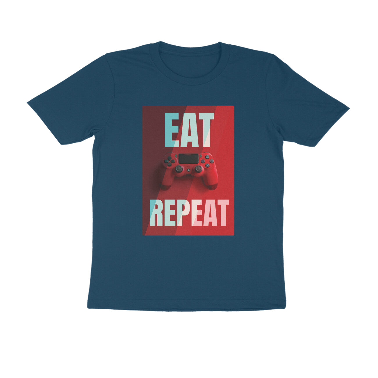 Half Sleeve Round Neck T-Shirt β Eat Game Repeat puraidoprints