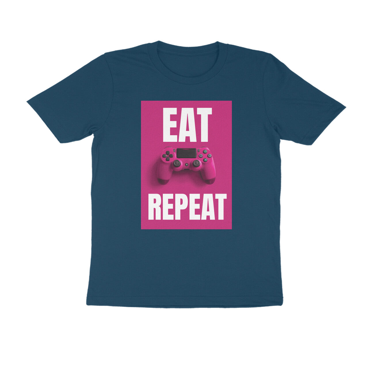 Half Sleeve Round Neck T-Shirt β Eat Game Repeat puraidoprints