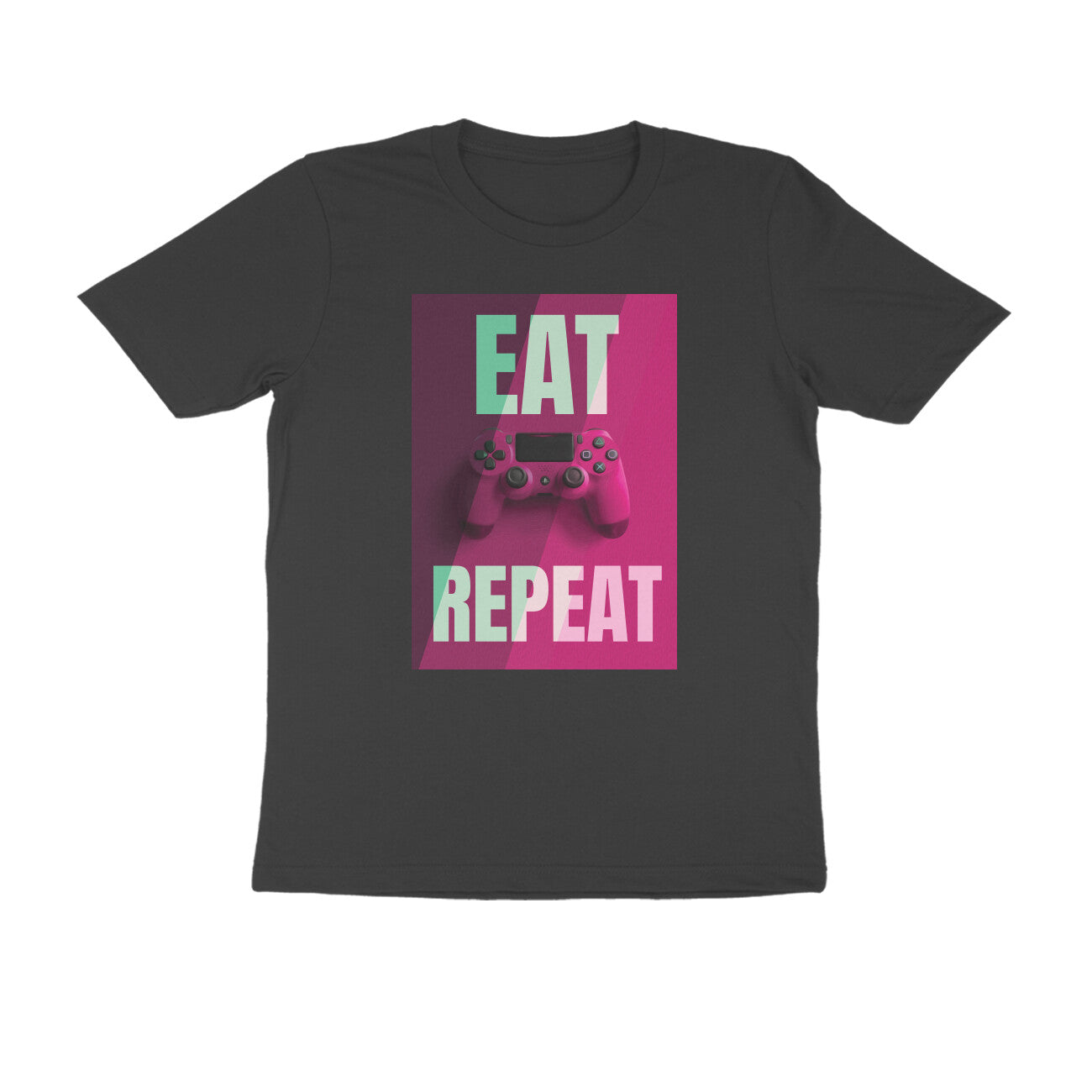 Half Sleeve Round Neck T-Shirt β Eat Game Repeat puraidoprints