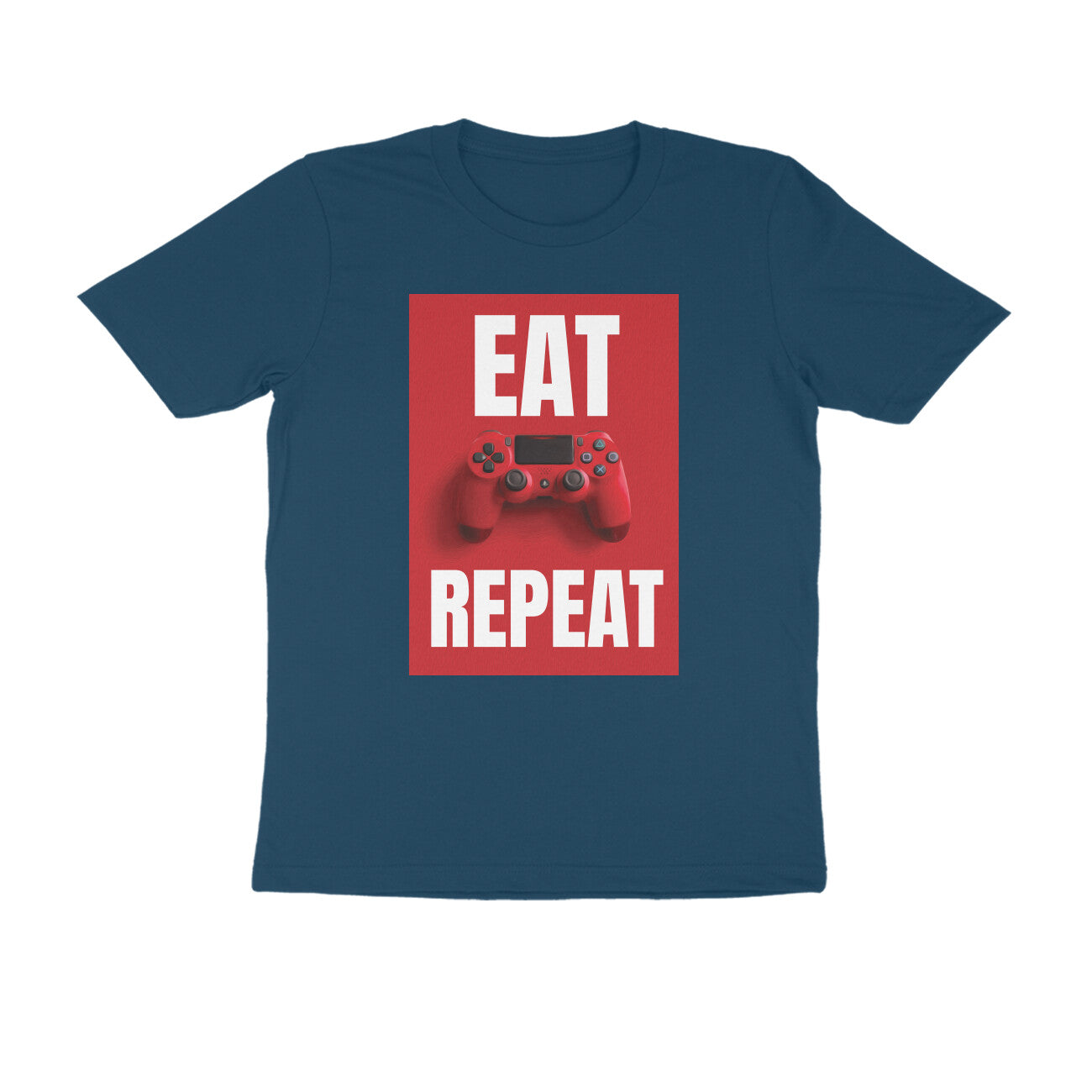 Half Sleeve Round Neck T-Shirt β Eat Game Repeat puraidoprints