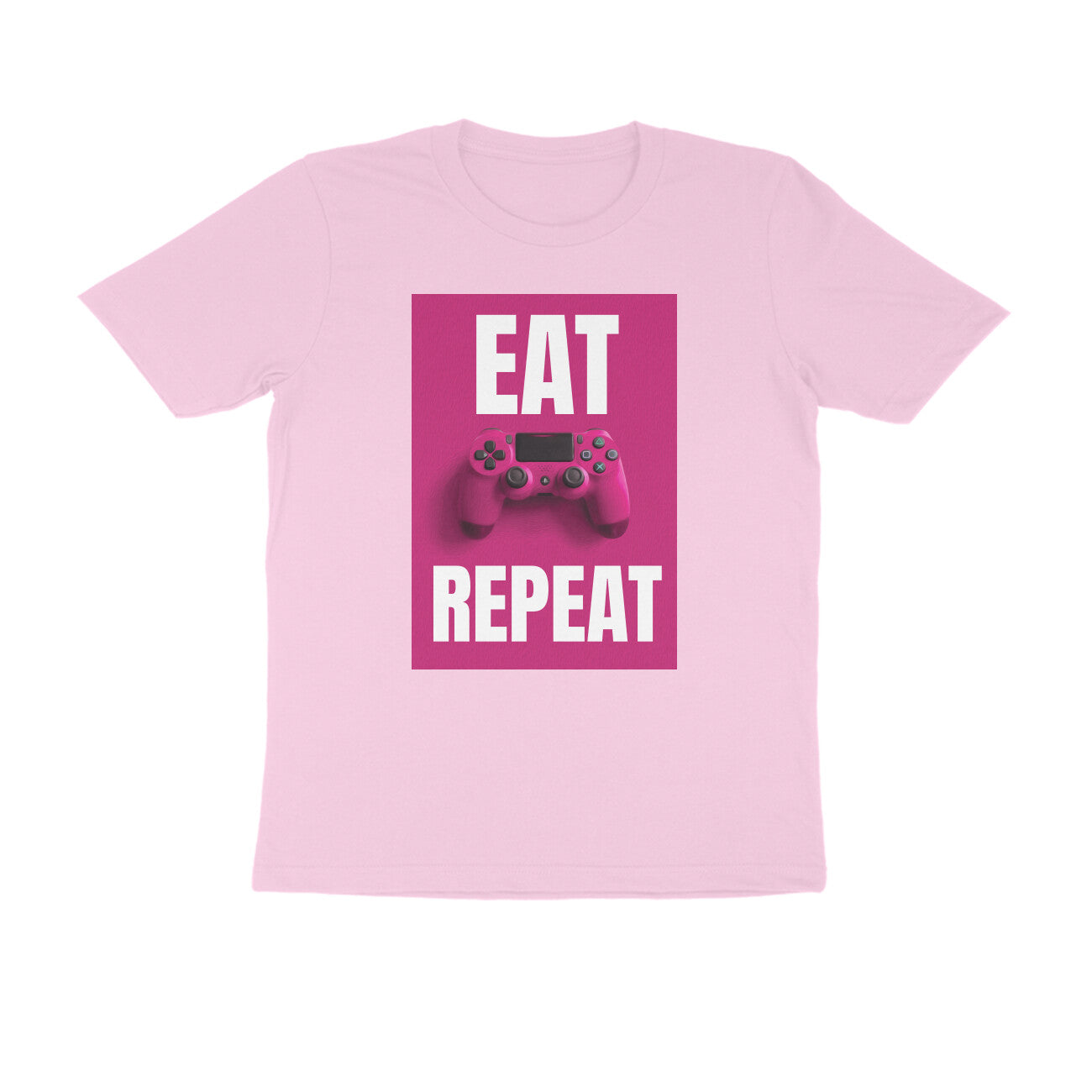 Half Sleeve Round Neck T-Shirt β Eat Game Repeat puraidoprints