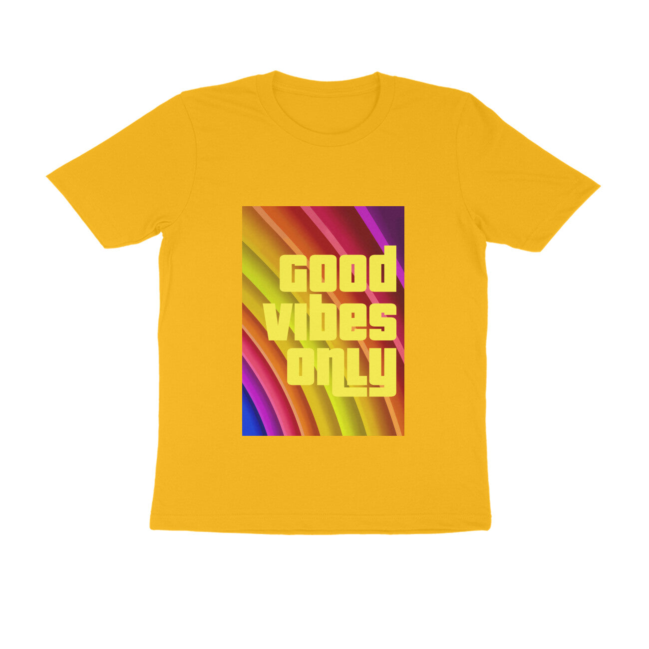 Half Sleeve Round Neck T-Shirt - Good vibes only puraidoprints