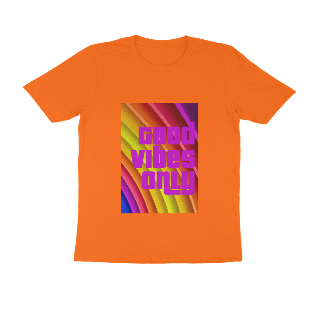 Half Sleeve Round Neck T-Shirt - Good vibes only puraidoprints