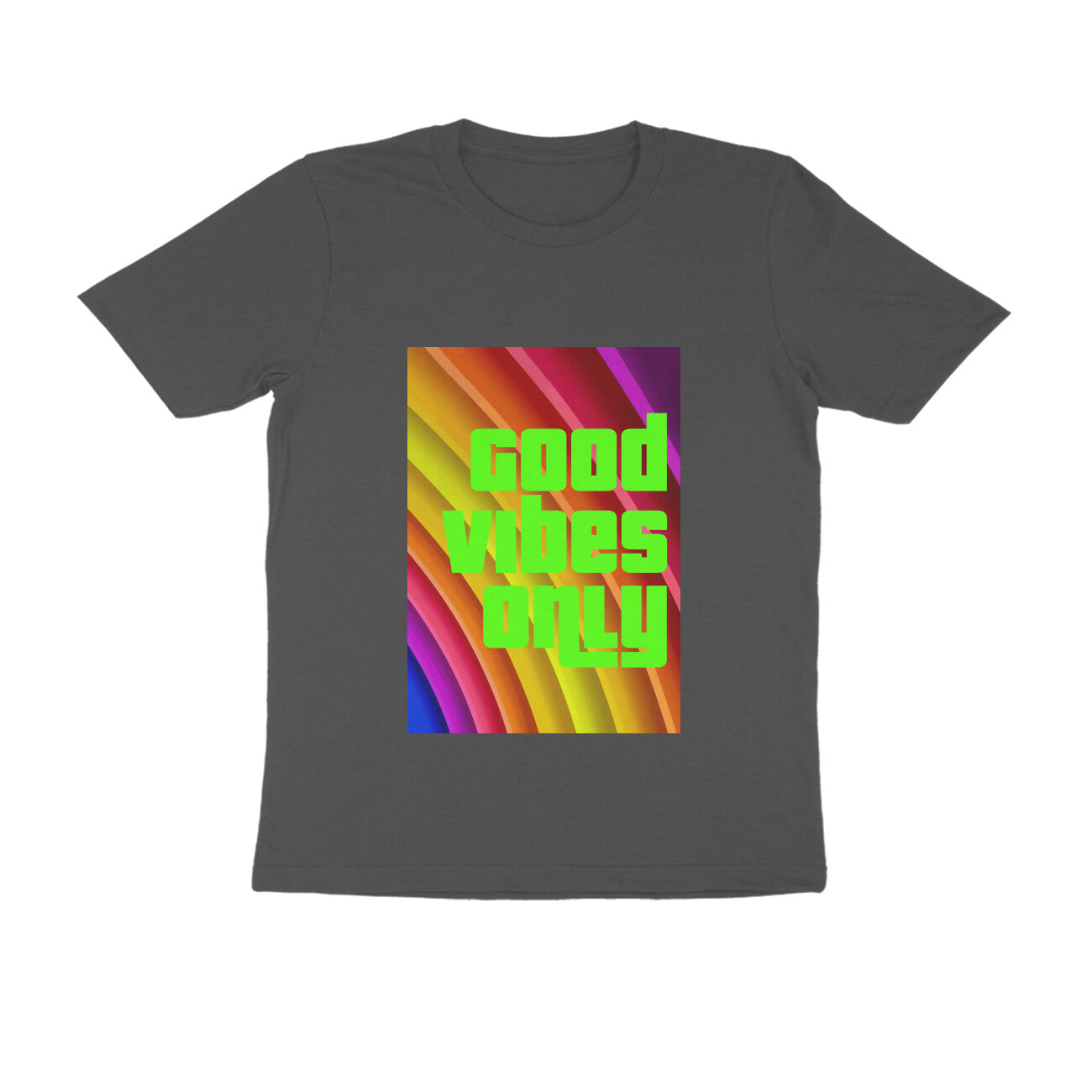 Half Sleeve Round Neck T-Shirt - Good vibes only puraidoprints
