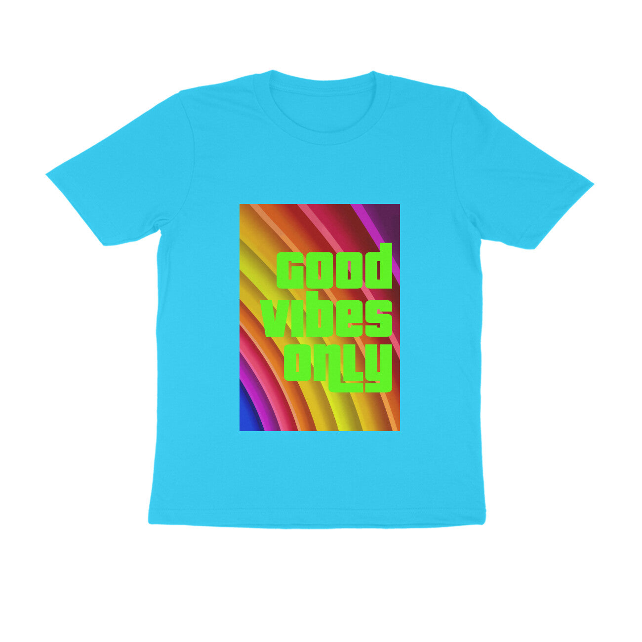 Half Sleeve Round Neck T-Shirt - Good vibes only puraidoprints