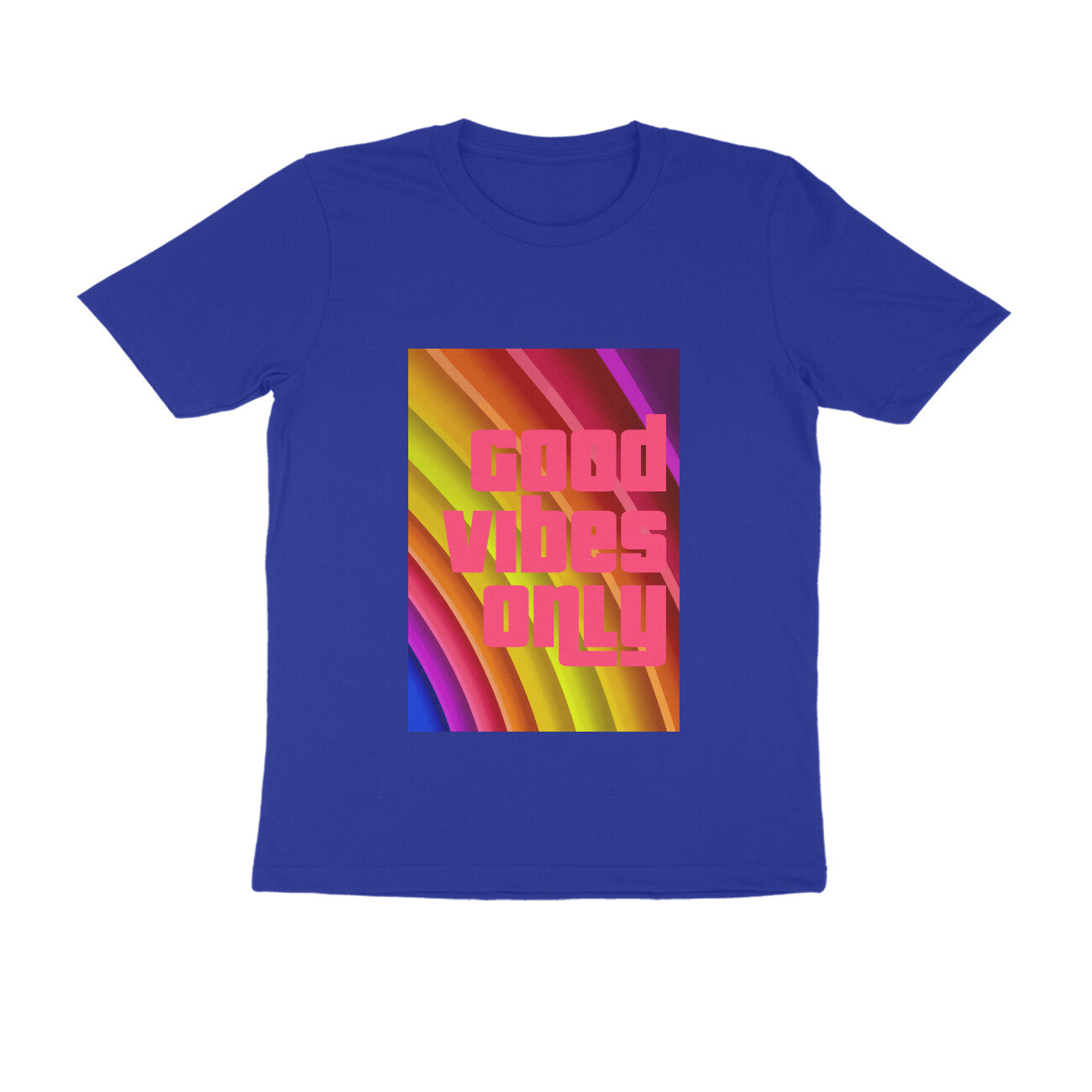Half Sleeve Round Neck T-Shirt - Good vibes only puraidoprints