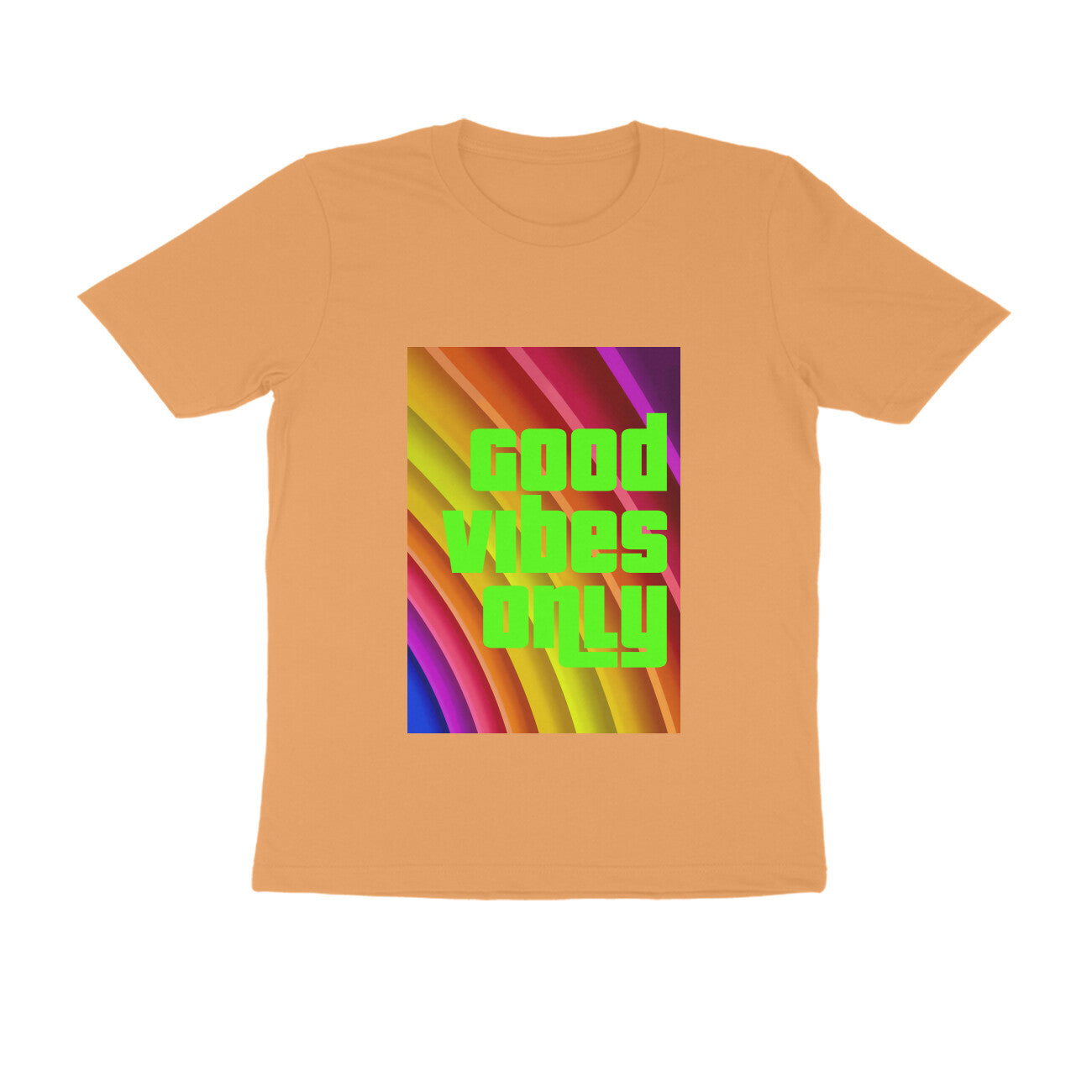 Half Sleeve Round Neck T-Shirt - Good vibes only puraidoprints