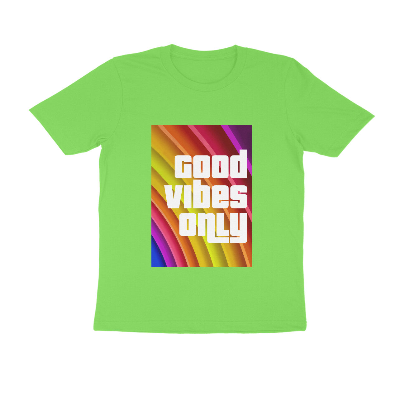 Half Sleeve Round Neck T-Shirt - Good vibes only puraidoprints