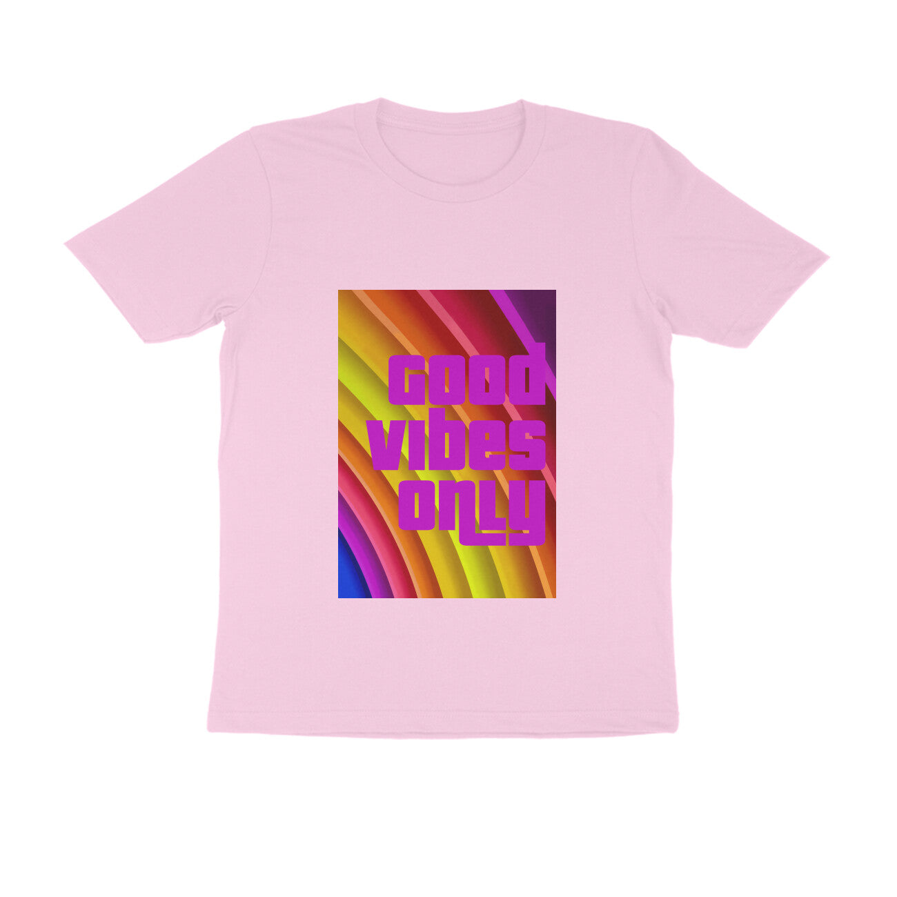 Half Sleeve Round Neck T-Shirt - Good vibes only puraidoprints